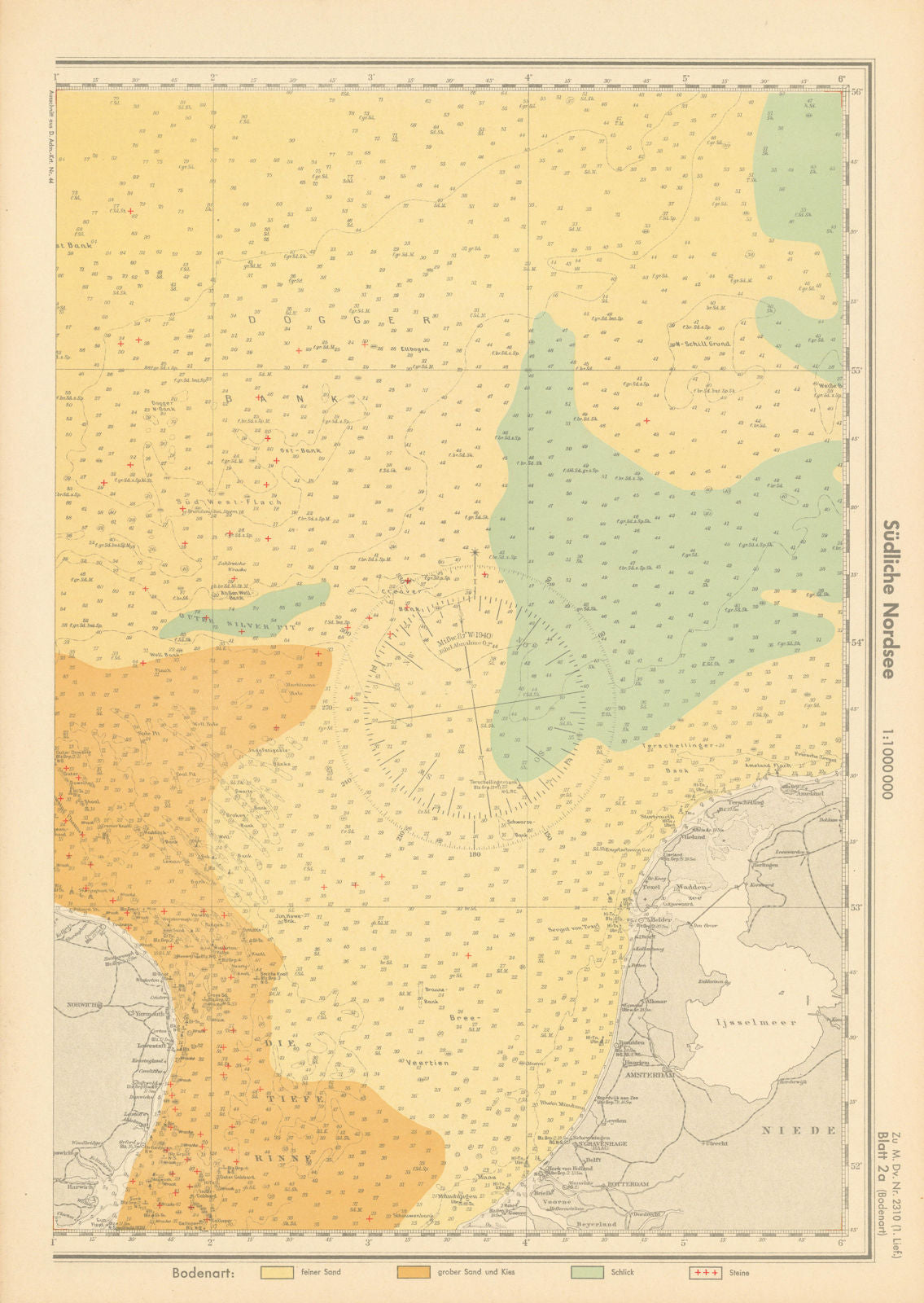 2a. North Sea. Netherlands East Anglia coast. KRIEGSMARINE Nazi map 1940